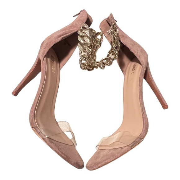 NWOT Miss Lola gold chain and pink stiletto heels - Picture 3 of 7